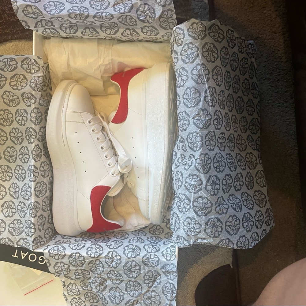 Red and white Alexander McQueens size 7 in men
